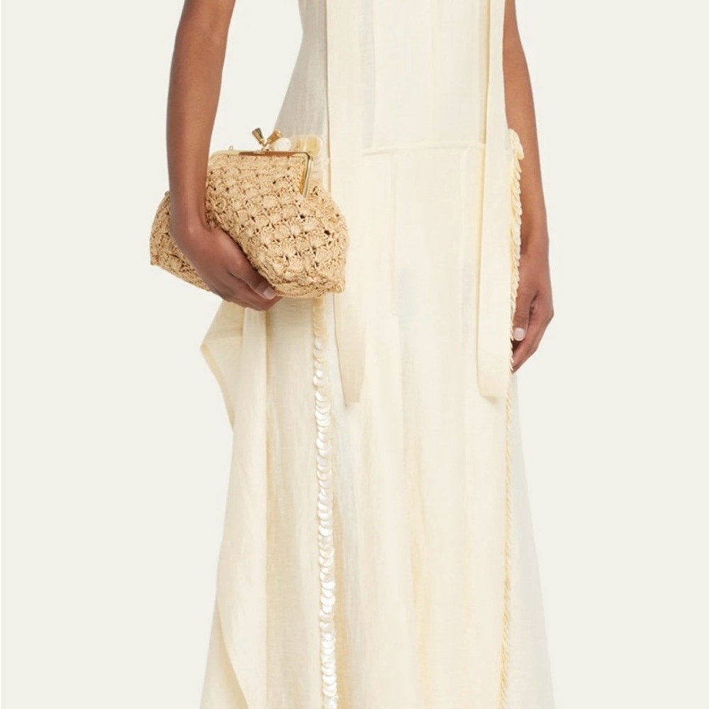 Current Season Anya Hindmarch Maud, Clutch/crossbody. Raffia. - Picture 2 of 12